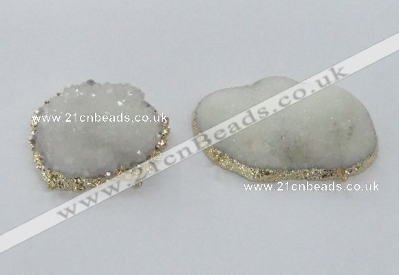 NGC436 38*45mm - 45*50mm freeform druzy agate gemstone connectors