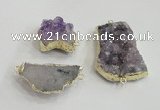 NGC438 20*25mm - 25*30mm freeform druzy amethyst gemstone connectors