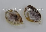 NGC445 18*25mm - 25*35mm freeform druzy agate gemstone connectors