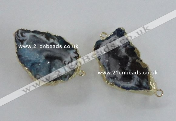 NGC448 18*25mm - 25*35mm freeform druzy agate gemstone connectors