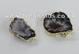 NGC450 18*25mm - 25*35mm freeform druzy agate gemstone connectors