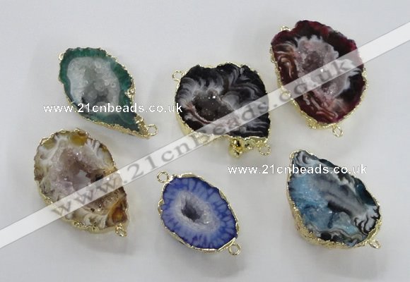 NGC451 18*25mm - 25*35mm freeform druzy agate gemstone connectors