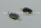 NGC458 12*16mm oval Botswana agate gemstone connectors wholesale