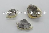 NGC463 15*20mm - 20*25mm freeform druzy agate gemstone connectors