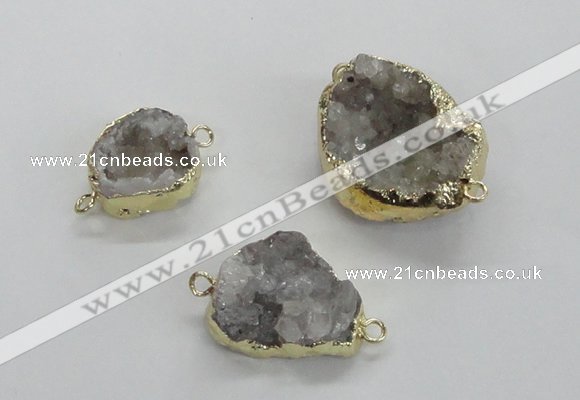 NGC463 15*20mm - 20*25mm freeform druzy agate gemstone connectors