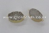 NGC470 20*30mm oval druzy agate gemstone connectors wholesale