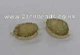 NGC471 20*30mm oval druzy agate gemstone connectors wholesale