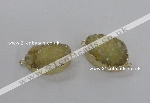 NGC471 20*30mm oval druzy agate gemstone connectors wholesale