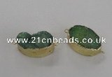 NGC475 20*30mm oval druzy agate gemstone connectors wholesale