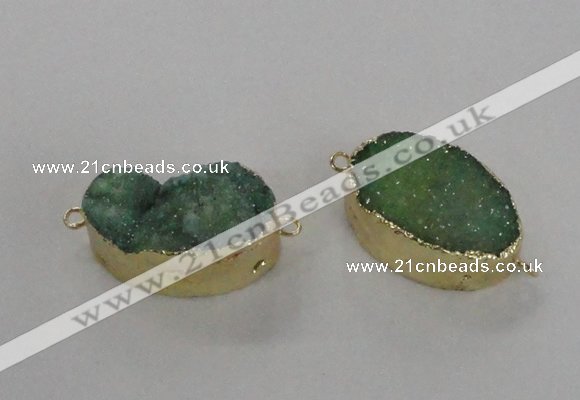 NGC475 20*30mm oval druzy agate gemstone connectors wholesale