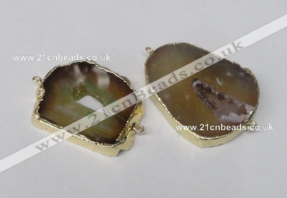 NGC478 25*30mm - 35*40mm freefrom druzy agate gemstone connectors