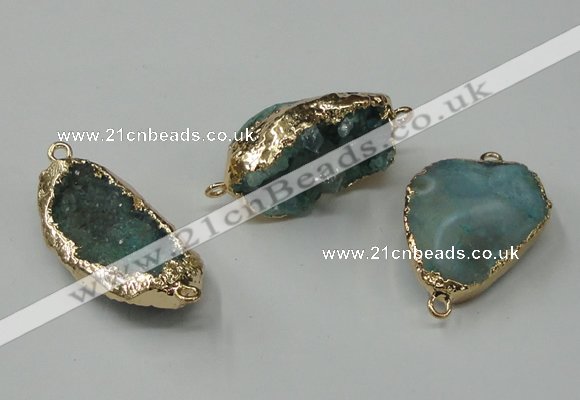 NGC48 20*30mm - 25*35mm freeform druzy agate connectors