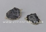 NGC485 15*25mm - 22*30mm freefrom plated druzy agate connectors