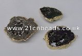 NGC487 25*35mm - 40*45mm freefrom plated druzy agate connectors