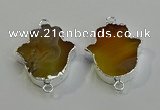 NGC5013 22*30mm - 25*35mm hamsahand agate gemstone connectors