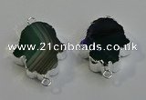 NGC5014 22*30mm - 25*35mm hamsahand agate gemstone connectors