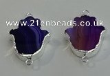 NGC5015 22*30mm - 25*35mm hamsahand agate gemstone connectors