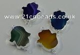 NGC5016 22*30mm - 25*35mm hamsahand agate gemstone connectors