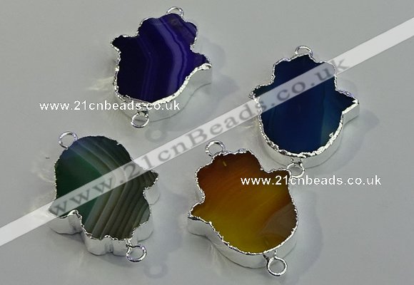 NGC5016 22*30mm - 25*35mm hamsahand agate gemstone connectors