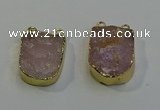 NGC5026 20*35mm - 25*40mm freeform rose quartz connectors