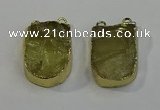 NGC5028 20*35mm - 25*40mm freeform lemon quartz connectors