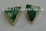 NGC5037 25*35mm - 30*35mm triangle druzy quartz connectors