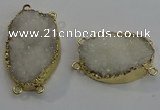 NGC5040 25*35mm - 35*45mm freeform druzy quartz connectors