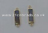 NGC5055 8*28mm - 10*30mm rectangle agate gemstone connectors