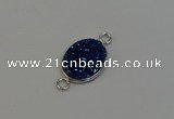 NGC5061 15*20mm oval plated druzy agate connectors wholesale