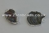 NGC5063 30*40mm - 38*42mm freeform druzy agate connectors