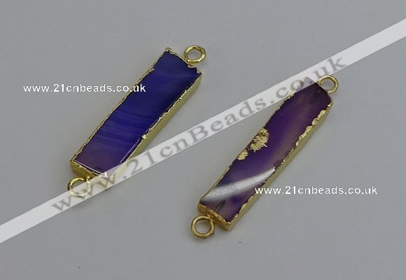 NGC5067 8*35mm - 10*40mm rectangle agate gemstone connectors