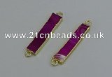 NGC5068 8*35mm - 10*40mm rectangle agate gemstone connectors