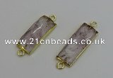 NGC5076 12*30mm - 15*35mm faceted rectangle light amethyst connectors