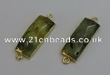 NGC5080 12*30mm - 15*35mm rectangle green rutilated quartz connectors