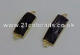 NGC5088 12*30mm - 15*35mm faceted rectangle amethyst connectors