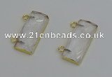 NGC5095 12*30mm - 15*35mm faceted rectangle white crystal connectors