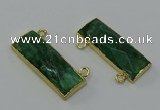 NGC5105 12*30mm - 15*30mm rectangle African green stone connectors