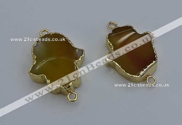 NGC5114 22*30mm - 25*35mm hamsahand agate gemstone connectors