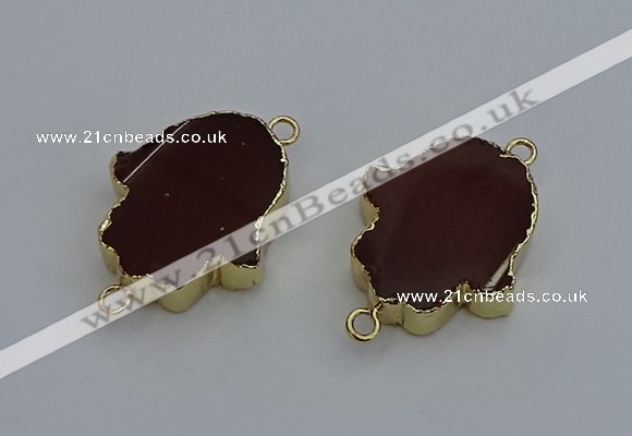 NGC5116 22*30mm - 25*35mm hamsahand agate gemstone connectors