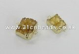 NGC512 15*16mm - 16*17mm freeform druzy agate connectors