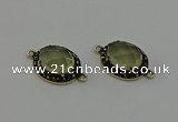 NGC5128 16*20mm oval lemon quartz gemstone connectors wholesale