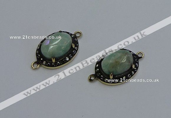 NGC5133 16*20mm oval amazonite gemstone gemstone connectors