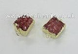 NGC514 15*16mm - 16*17mm freeform druzy agate connectors