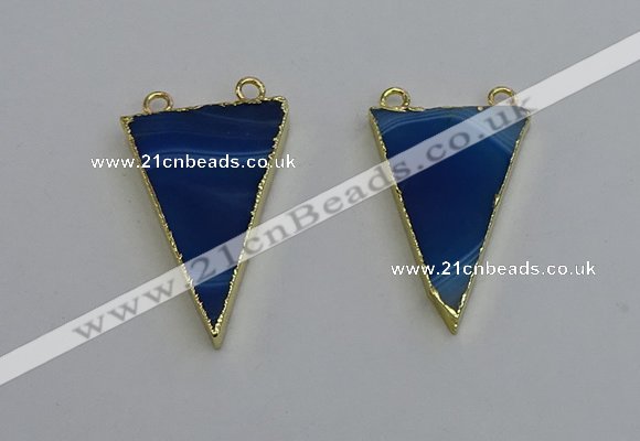 NGC5161 25*35mm - 30*40mm triangle agate gemstone connectors