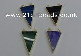 NGC5165 25*35mm - 30*40mm triangle agate gemstone connectors