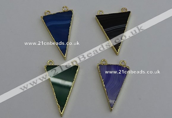 NGC5165 25*35mm - 30*40mm triangle agate gemstone connectors