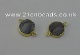 NGC5179 15mm - 16mm coin druzy agate gemstone connectors