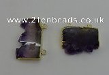 NGC5184 20*35mm - 22*40mm freeform druzy amethyst connectors