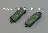 NGC5195 12*30mm - 15*30mm faceted rectangle amazonite connectors