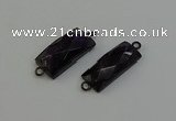 NGC5199 12*30mm - 15*30mm faceted rectangle amethyst connectors